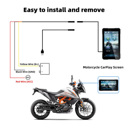 EKIY 5.0 inch Portable Digital Dashboard Motorcycle Navigation GPS Removable Display Screen Wireless CarPlay Moto Android Auto
