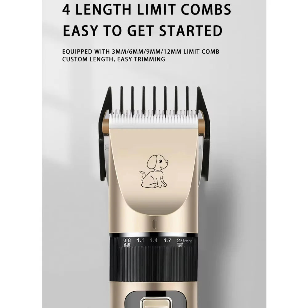 Electrical Pet Clipper Professional Grooming Kit Rechargeable Pet Hair Trimmer Shaver Set Animals Hair Cutting Machine Low-Noise