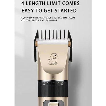 Electrical Pet Clipper Professional Grooming Kit Rechargeable Pet Hair Trimmer Shaver Set Animals Hair Cutting Machine Low-Noise
