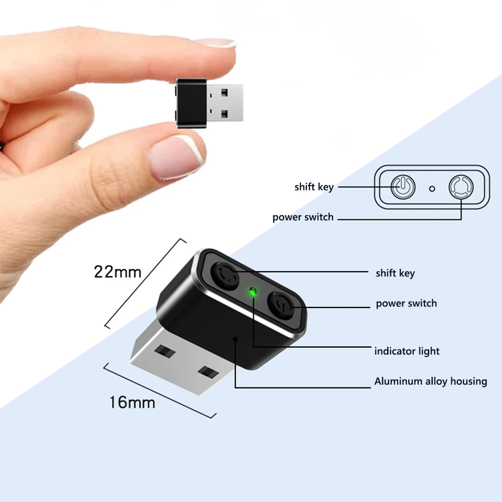 Mini Automatic Mouse Jiggler, Mover Undetectable USB Automatic Move Cursor, Plug and Play with ON/OFF Indicator Light for Computer