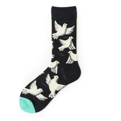 New cotton socks high-quality men's and women's British style casual Harajuku fashion novelty literary couple sexy socks