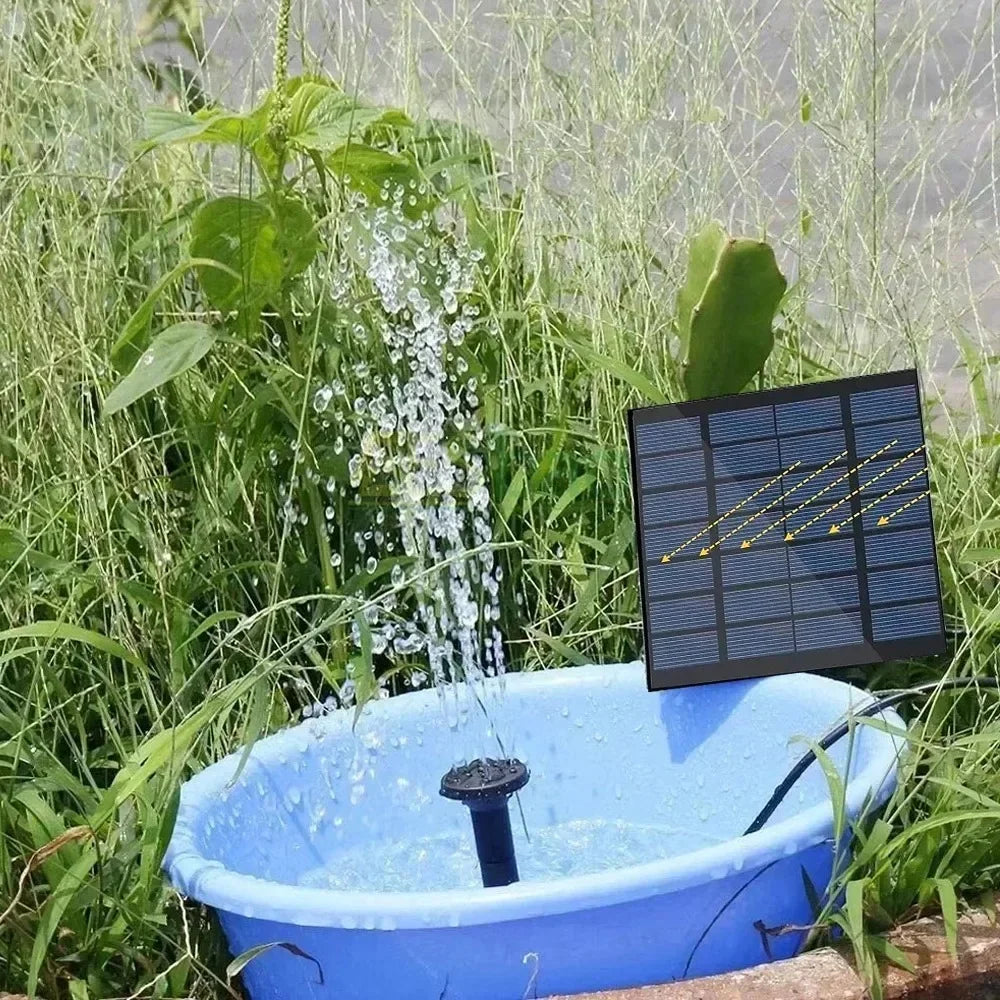 Solar Fountain Pumps with Panels (11/15.5cm) – 8-Nozzle Outdoor Watering Gear & Garden
