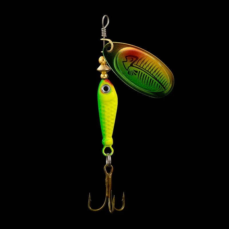 Rotating Metal Spinner Fishing Lures 9.1g 7cm Rotating Sequin Artificial Hard Baits Crap Bass Pike Treble Hook Fishing Tackle