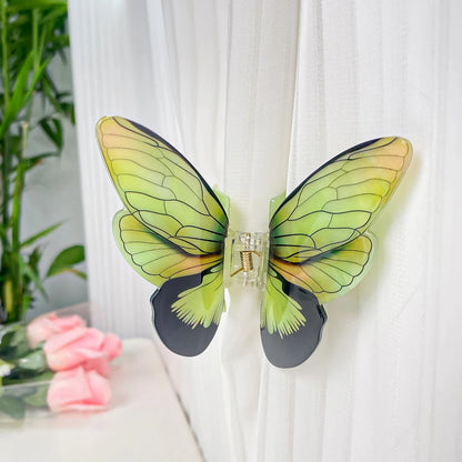 1pc ultra-fantasy simulation butterfly clip temperament hair clip for pinning hair shark clip hair accessory head accessory