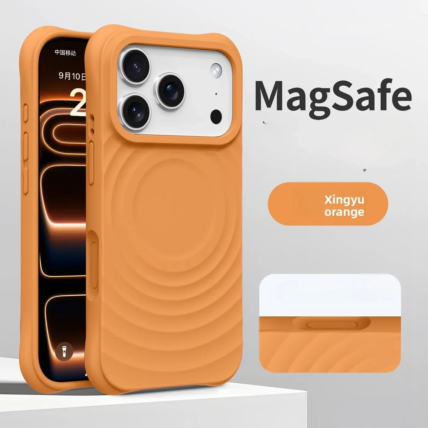 Official Phone Case For iPhone Air 17 16 15 14 Pro Max Water Ripple Silicone For Magsafe Wireless Charge Magnetic Soft Cover