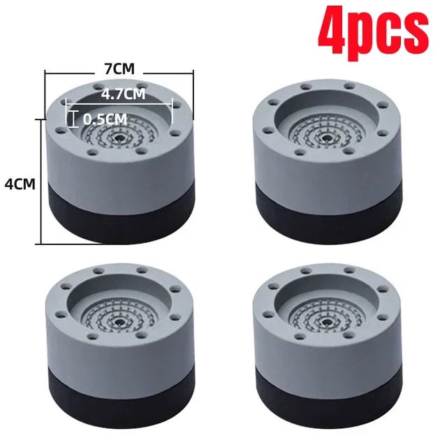 4Pcs, Anti Vibration Feet Pads, Rubber Legs, Slipstop, Silent Skid Raiser Mat for Washing Machine, Support Dampers, Stand Accessories