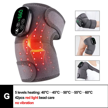 Electric Heated Vibration Knee Massage Pad, 3 in 1 Massager for Shoulder Elbow, Hot Compress Thermal Joint Brace Muscle Relaxation
