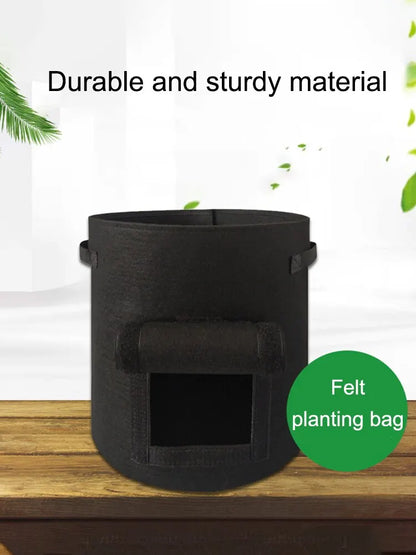 1Pc, Felt Potato Planting Bag, Large Diameter Vegetable Plant Seedling Bag, Non-Woven Felt Potato Growing Bucket