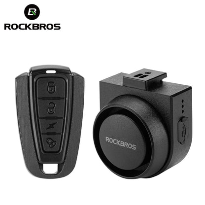 ROCKBROS Bicycle Bell Type-C Vibration Anti-Theft Electric Bike Alarm Horn with Wireless Remote Control Security Alarm System