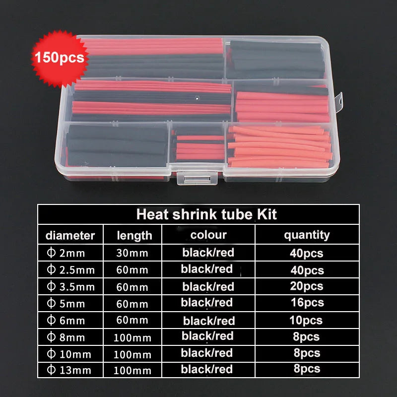 Insulation Sleeving Heat Shrink Tube Thermoresistant tube Kit Polyolefin Heat Shrink Tubing Wire cable Waterproof Shrink 2:1