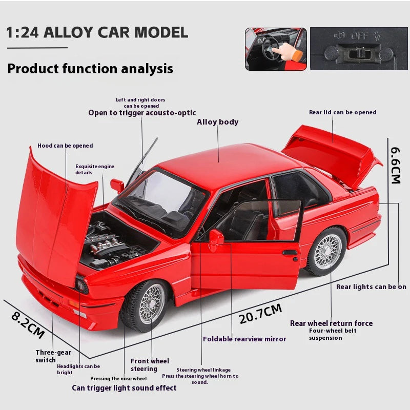 1:24 M3 E30 IM Alloy Miniature Car, Diecast Metal Model Collection Hobbies, Birthday Present With Friend Decoration Classic Car GT