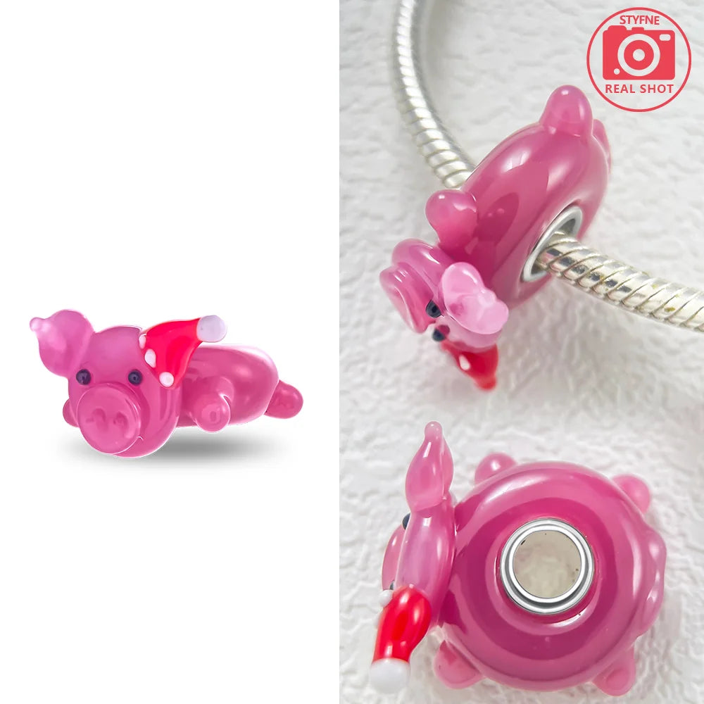 Original 925 Silver Charms Flower Blue Star Green Turtle Glass Beads Fit Bracelet Women DIY Gift Murano Jewelry Accessories