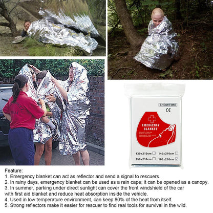 1/2/10Pcs, Emergency Blanket, Outdoor Survival First Aid, Military Rescue Kit, Windproof Waterproof Foil, Thermal Blanket for Camping
