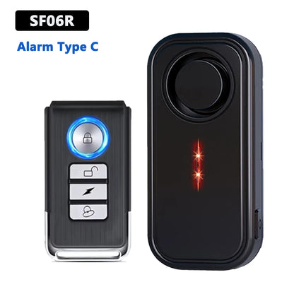 Awapow Wireless Vibration Bike Alarm With Remote Control Anti-Theft Door And Window Alarm 110dB Loud Home Bicycle Security