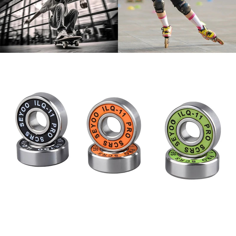 8PC bearings ILQ-11 high-speed bearings are suitable for skateboard, longboard, inline roller skates, and ice skates with low noise