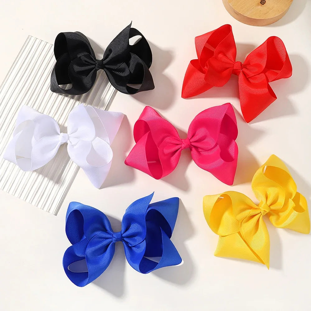 1PC Grosgrain Ribbon Solid Color Hair Bows Clip Girls Hair Clips Hairpins Barrettes Kids Baby Hair Accessories Wholesale