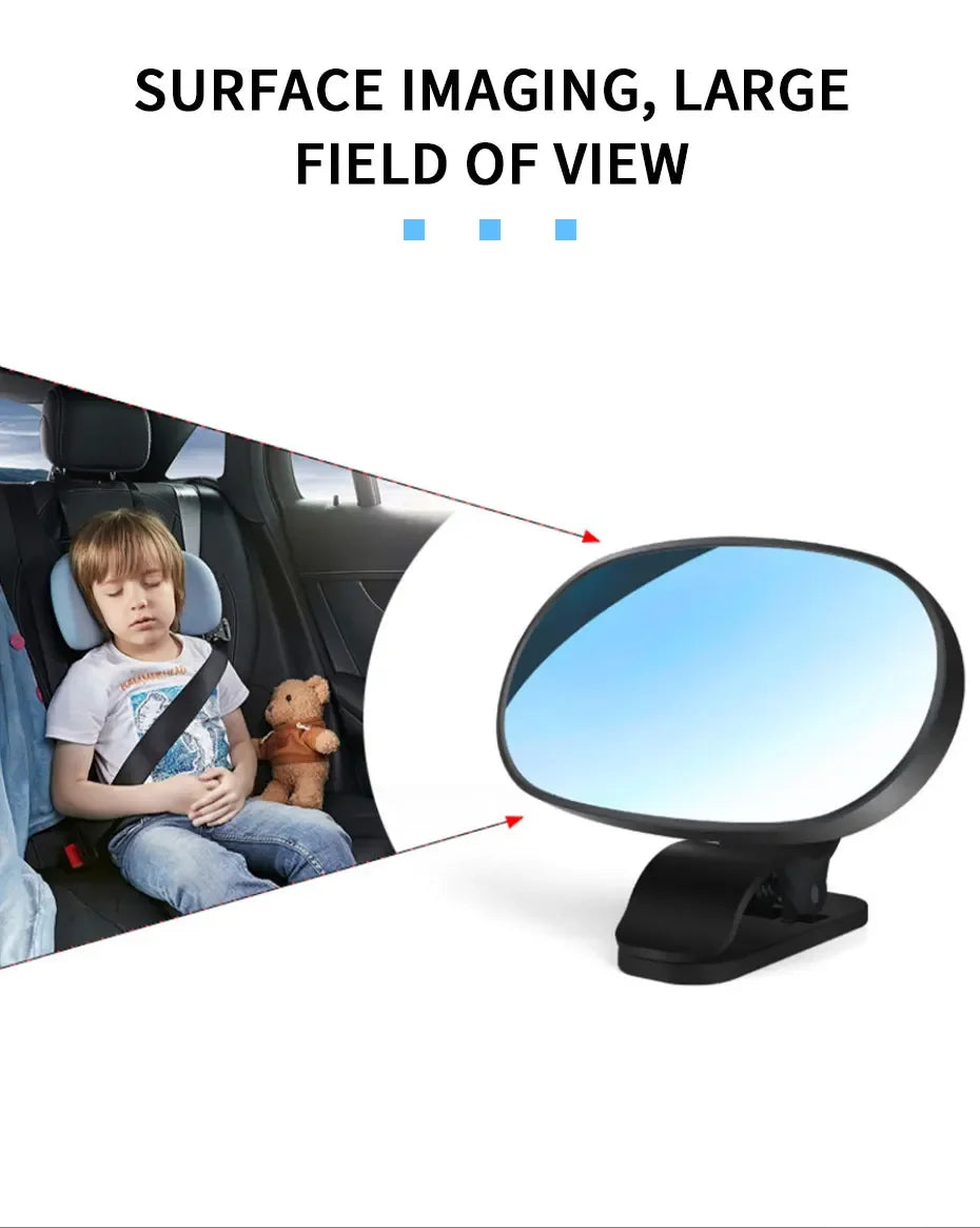 Car Interior Baby Mirrors, 360 Degrees Rotatable Windshield Sucker Sun Visor Plate Clips Mirror, Baby Kid Back Seat Observe Mirror