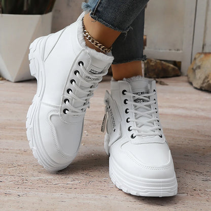 Women Sneakers Autumn Winter Fashion Sneakers Waterproof Height Increased Snow Boots Warm High Top Platform Sports Shoes Women