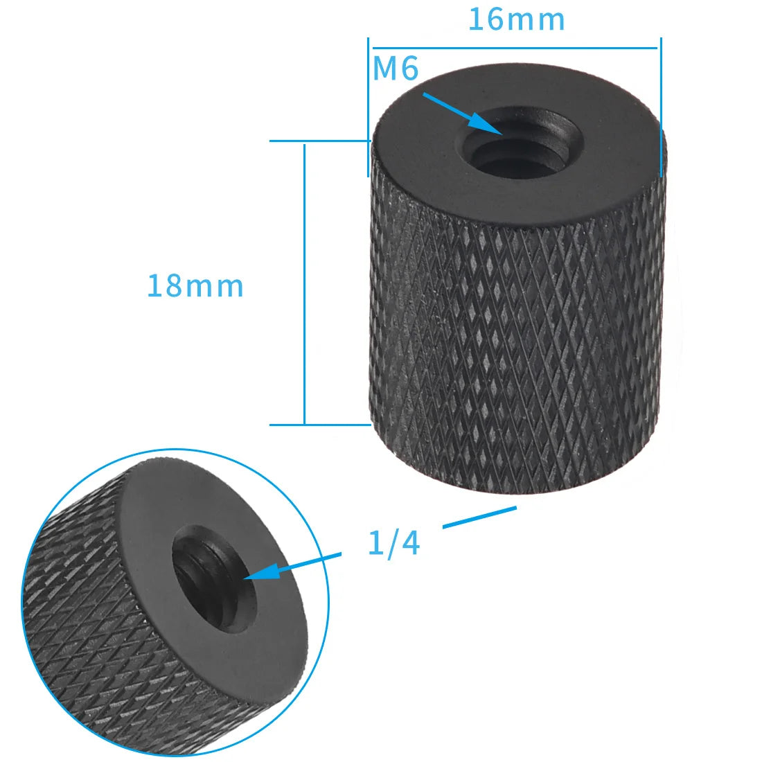 1x 1/4 Inch Thread Hole Female to Female 3/8 M4 M5 M6 M8 Mount Adapter Screw Nut DSLR Cameras Tripod Rig Flash Light Accessories