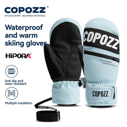 COPOZZ Upgrade Thicken Ski Gloves Winter Men Women 3M Thinsulate Thermal Snowboard Gloves Waterproof Warm Mittens Ski Gloves
