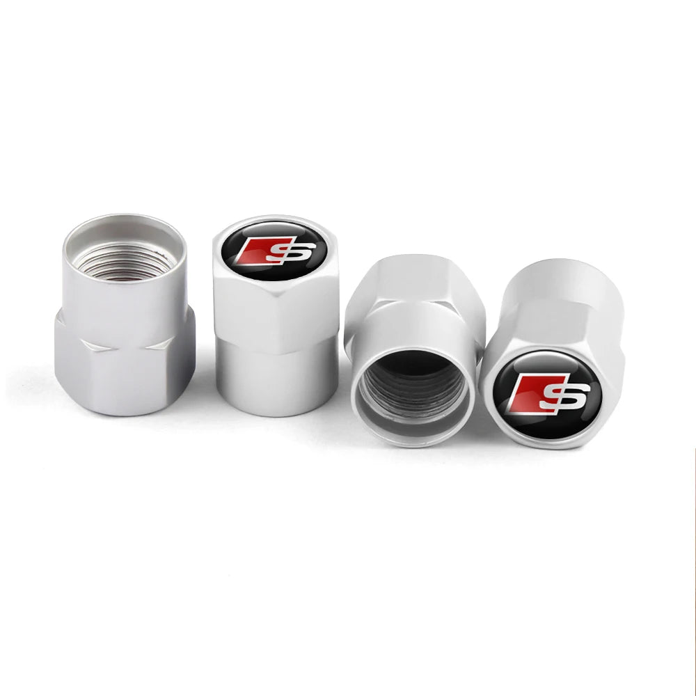 Tapas de válvula de neumático para coche con logotipo, accesorios para Audi Sline RS S TT A1 A2 A3 A4 A5 A6 A7 A8 8P B6 B7 B8 C5 C6