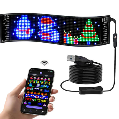 Car Decor Advertising Logo Lights Outdoor LED Matrix Pixel Scrolling Screen DIY Customize Patterns, Animations, Text Warning Light