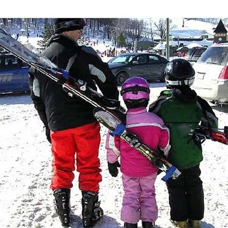Nylon Ski Pole Shoulder Hand Carrier Lash Handle Straps Adjustable Buckle Hook Loop Protecting Black Nylon Ski Handle Strap Bag
