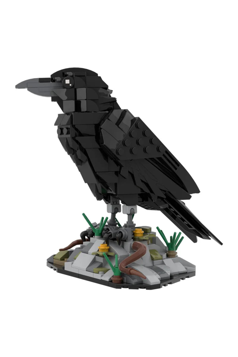 MOC Raven Model Building Blocks Sets Clever Raven Black Bird 3D Home Ornament Brick STEM Toy Adult Valentine's Day Gift