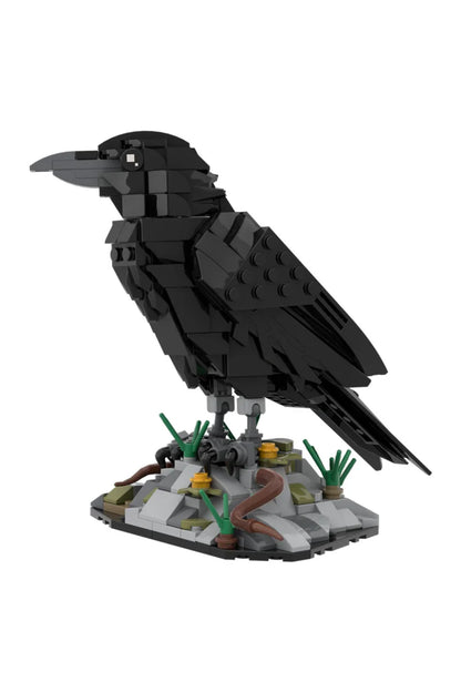 MOC Raven Model Building Blocks Sets Clever Raven Black Bird 3D Home Ornament Brick STEM Toy Adult Valentine's Day Gift