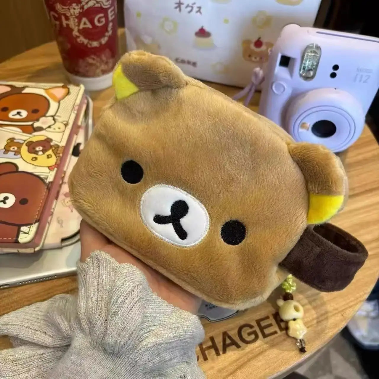 Kawaii Rilakkuma Coin Purse Wallet, Creative Peripheral Korilakkuma CCD Storage Card Bag, Couple Birthday Small Storage Bag Gifts