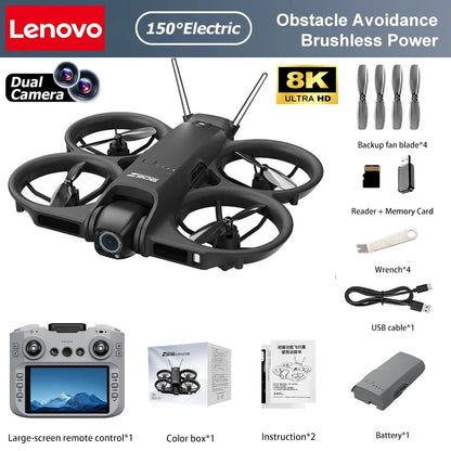Lenovo Drone 8K Aerial HD Intelligent Avoiding Obstacle with Larger Screen Remote Control Folding Brushless Power GPS Drone