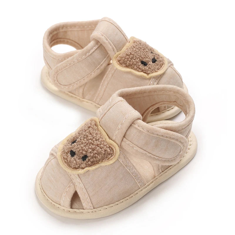 Cute Bear Soft Sole Comfortable Sandals for Infants and Toddlers, Baotou Anti Kick First Step Shoes 0-18 Months