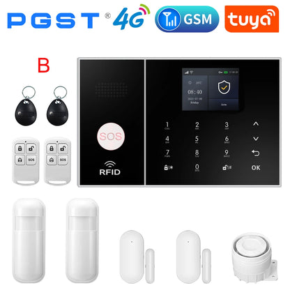 Wireless Home Alarm System Phone 4G Wifi Residential alarm Tuya Smart Home Child Safety protection Anti-theft Camera automation