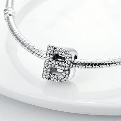 925 Sterling Silver 26 Letters Charms A-Z Alphabet Beads Fit Original Bracelet for Women Girl DIY Fine Jewelry Gift