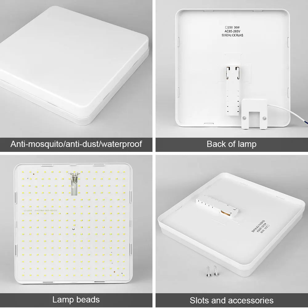 LED Ceiling Lamp 18-48W Flush Mount Fixture 3000K-6000K Daylight Modern Home Lighting for Bedroom Living Room Kitchen Hallway
