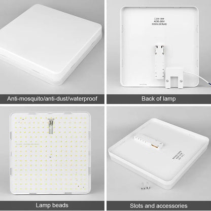 LED Ceiling Lamp 18-48W Flush Mount Fixture 3000K-6000K Daylight Modern Home Lighting for Bedroom Living Room Kitchen Hallway