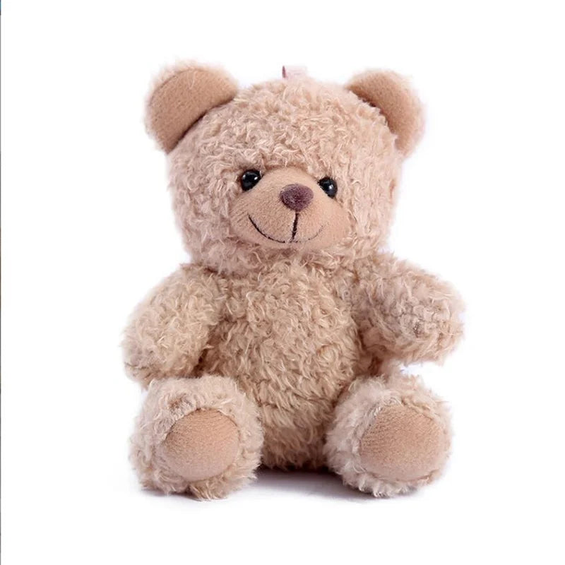 10Cm Curly Plush Sitting Doll Small Plush Toy Bear Bag Pendant DIY Wedding Gift Box Keychain Pendant 4 Color