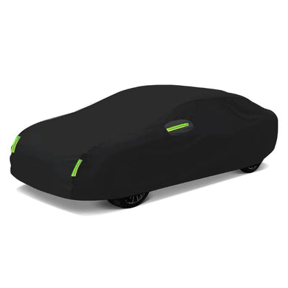 Car Cover, Full Exterior Black Auto Cover, Sunshade Dustproof Protection With Reflective strips, Universal for Hatchback Sedan SUV