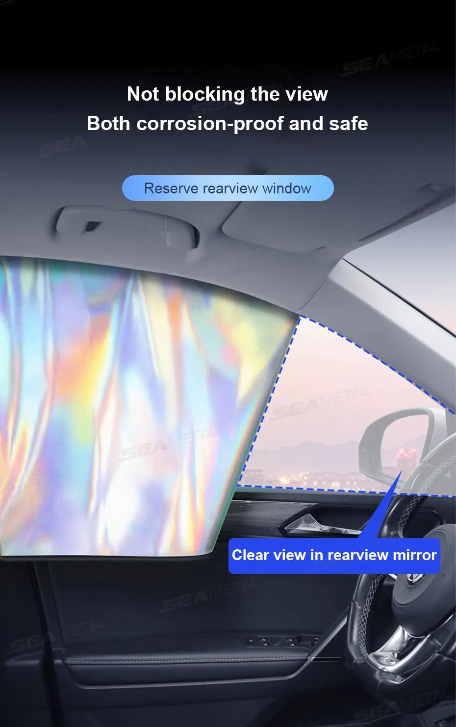 SEAMETAL Magnet Car Side Window Curtain Summer Cooling Car Sunshades UV Protector for Front/Back Window Car Styling Accessories