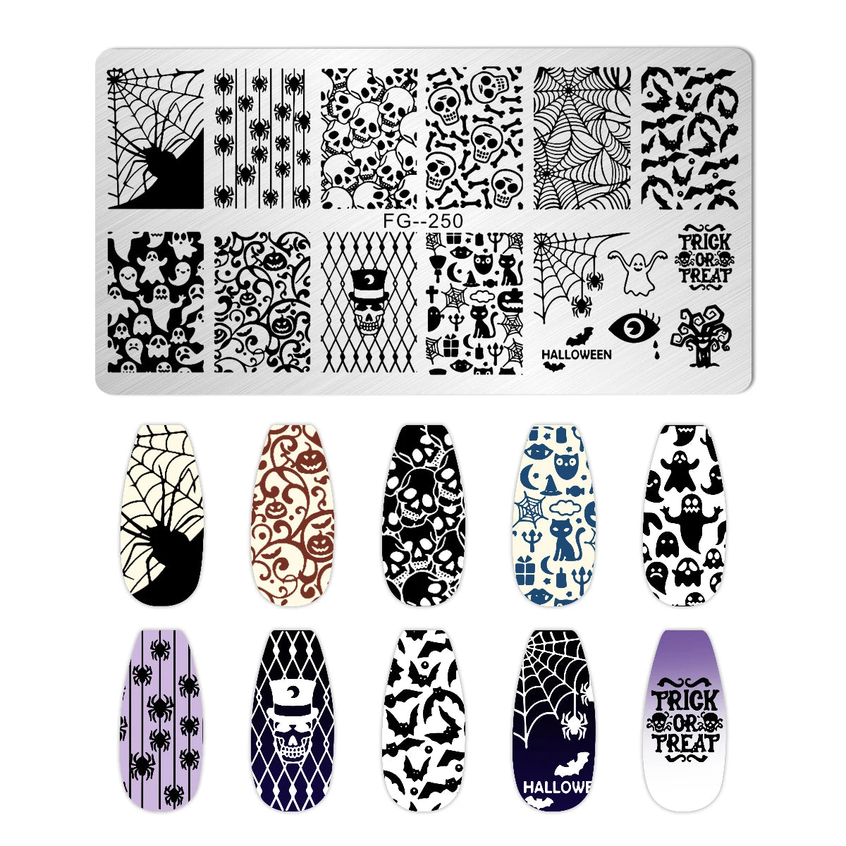 RJ Halloween Nail Stamping Plates, Beautiful zombie Festival Pattern Nail Art Image Plates, Stainless Steel Nail Art Plate Stencil