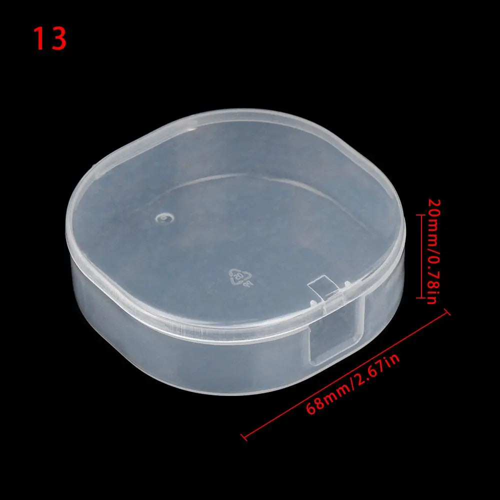 Various Shapes Plastic Transparent Storage Box, Small Items Sundries Organizer Case, Jewelry Earrings Rings Beads Container Tools
