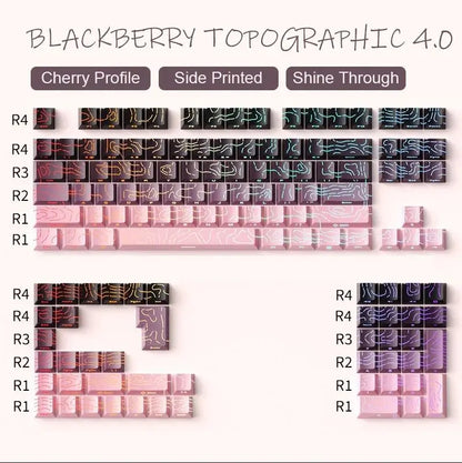Contour 4.0 Side Engraved Keycap PBT Translucent 97 Key Gaming Mechanical Keyboard Key Cap White For Magnetic Switch F75 GMK87