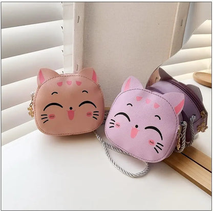 Cartoon Kids Bag, Fashion Cute Cat Crossbody Bag, Coin Wallet Lovely Hand Bags for Boys and Girls, Mini Shoulder Bags