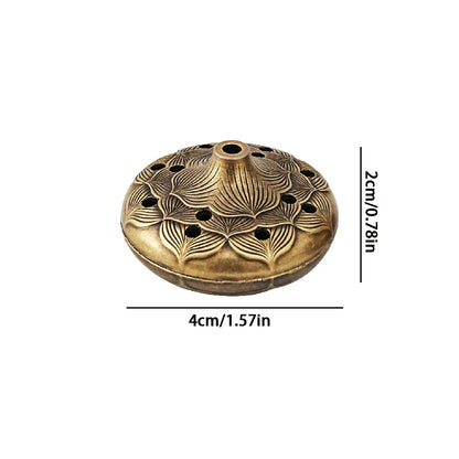 Antique brass pocket mini hollow incense burner, ancient Chinese tea table decoration, dragon and phoenix incense burner