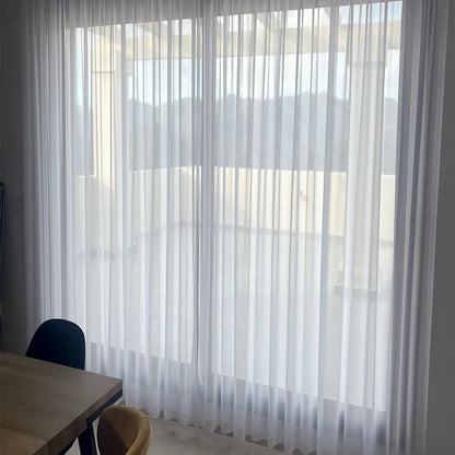 Solid White Tulle, Luxurious Chiffon Sheer Window Curtains For Living Room, Modern Voile Organza Drapes Bedroom Decoration, ASAZAL