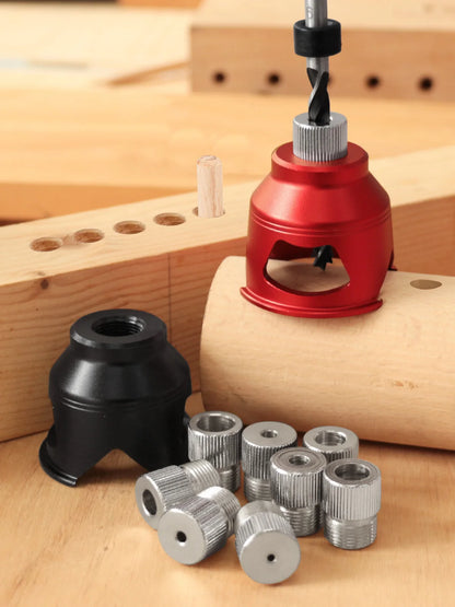 Vertical Drill Guide Doweling Jigs Kit 2-10mm/6,8,10mm Drill Positioning Aluminum Straight Angled Guide Locator Hole Puncher Tool
