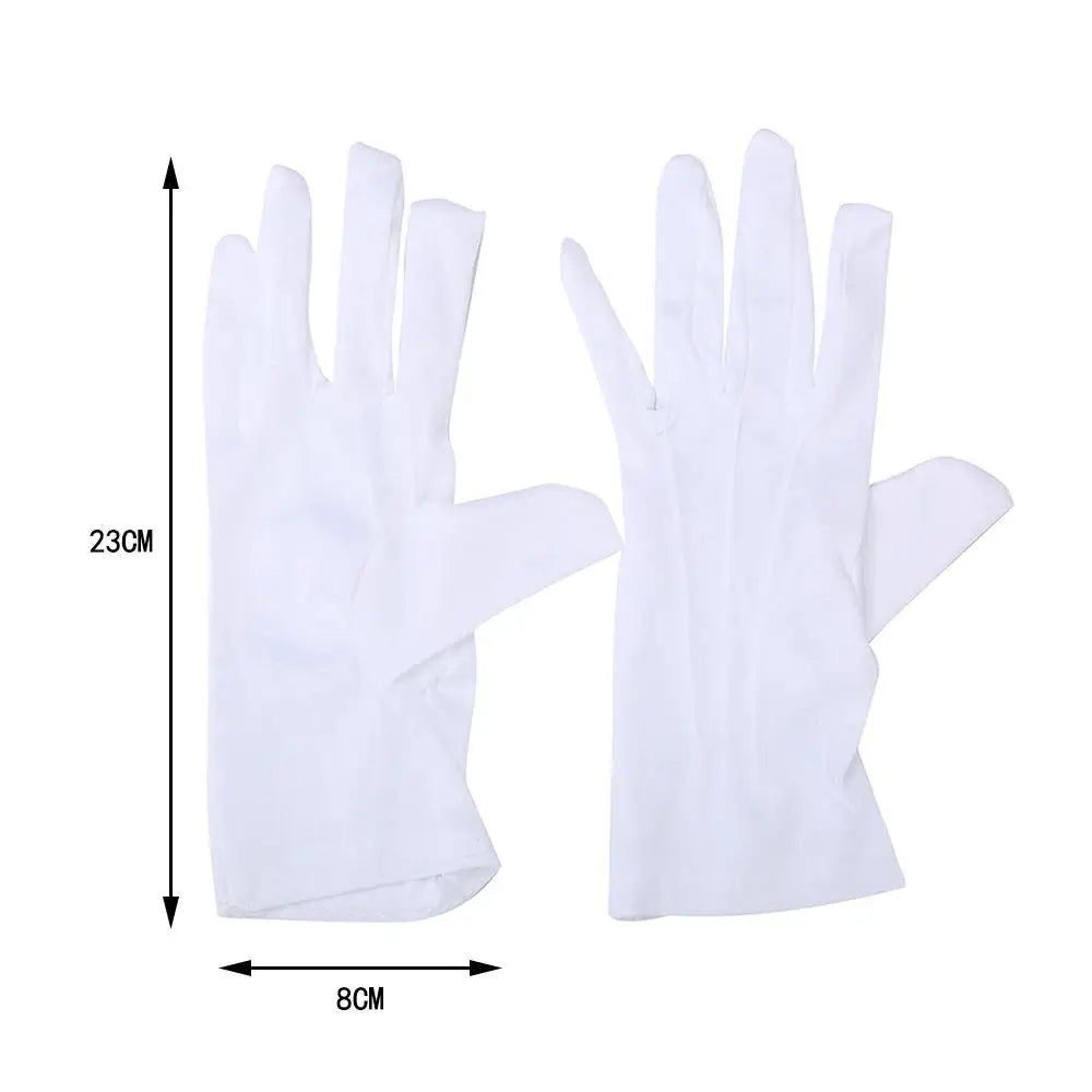 1Pair White Formal Gloves, Tuxedo Honor Guard Parade Inspection Collection Serve Thin Gloves, Thick Gloves, Performance Gloves, Men
