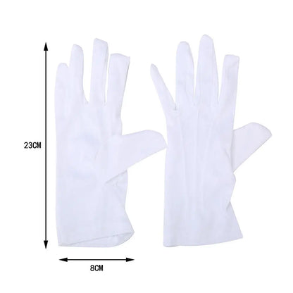 1Pair White Formal Gloves, Tuxedo Honor Guard Parade Inspection Collection Serve Thin Gloves, Thick Gloves, Performance Gloves, Men