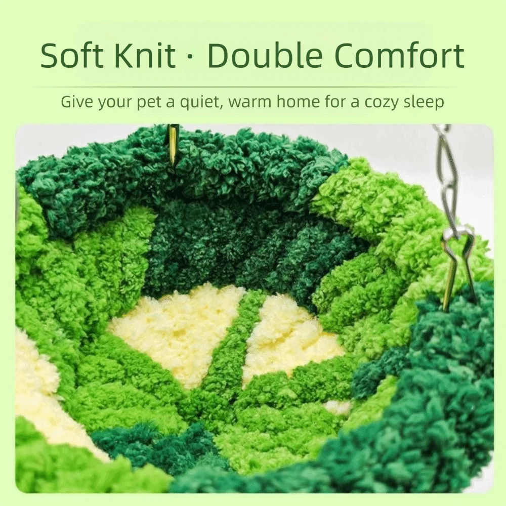 Bird Bed Hideout Warm Bird Hanging Hammock Thicken Bite Resistant Parrot Cotton Nest Comfortable Soft Bird Cage Swing Bird Cage