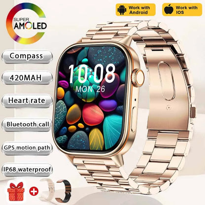 NEW Fashion Built-in 6 Stars GPS Position Smart Watch, Women 2.01'' AMOLED HD Screen IP68 Waterproof Sport  Bracelets For Ladies